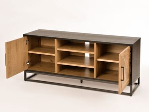 Miniatura 1 - Mebel RTV z dubovými čely a šedým deskou ve stylu industriálním