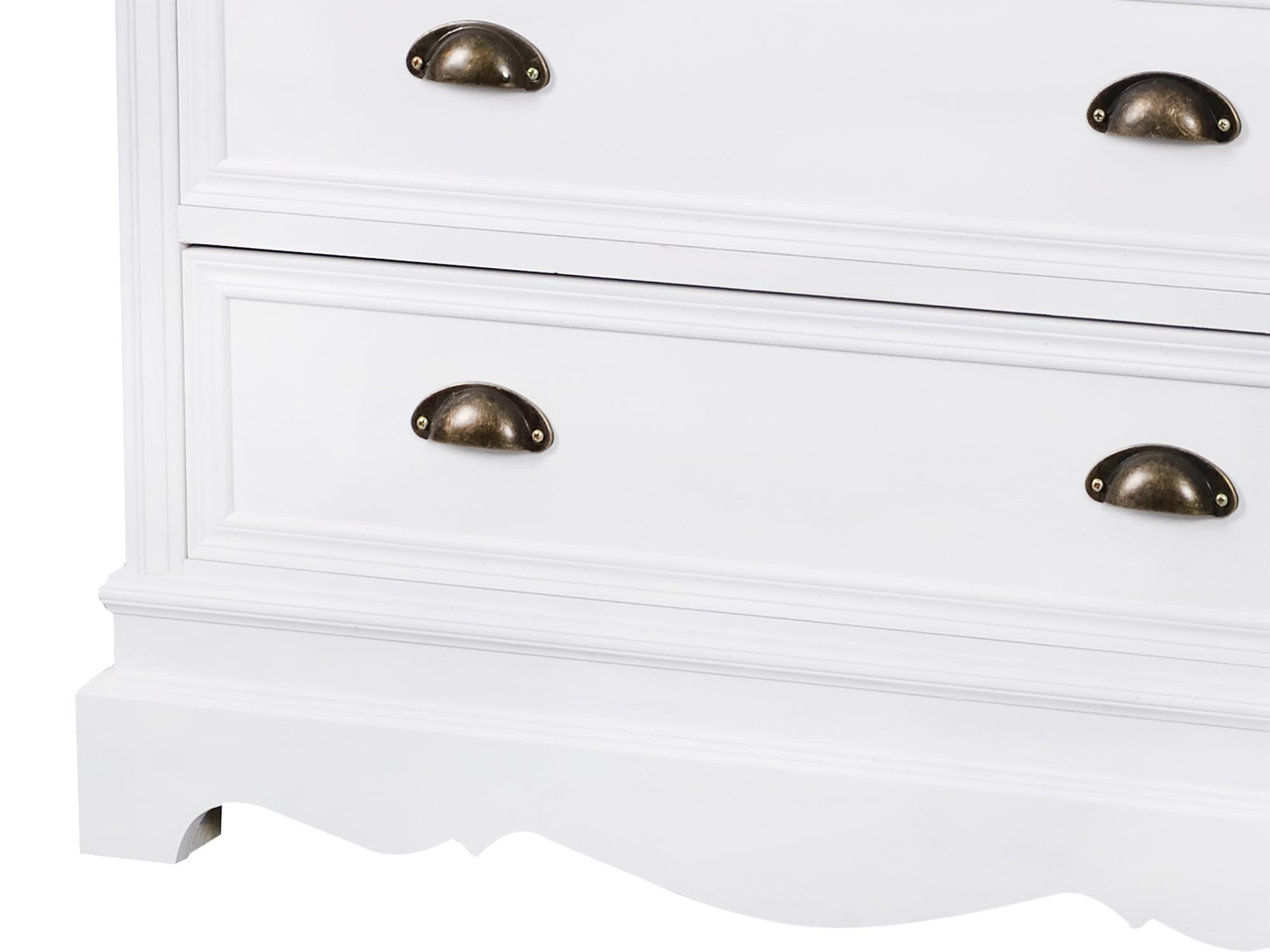 Biała drewniana komoda z szufladami w stylu prowansalskim