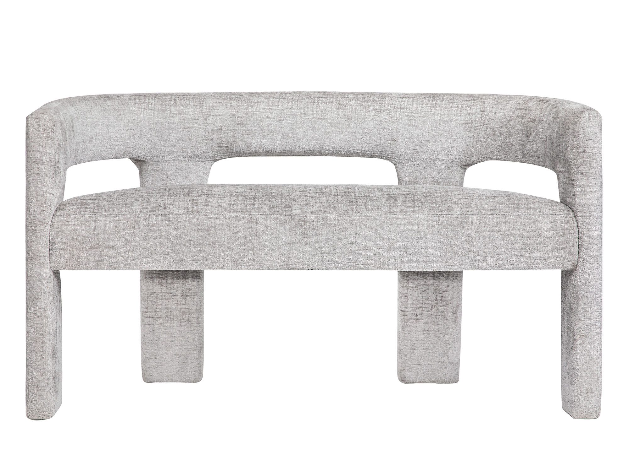 Ławka boucle w odcieniu jasnoszarym z nowoczesną formą Ławka boucle w odcieniu jasnoszarym z nowoczesną formą