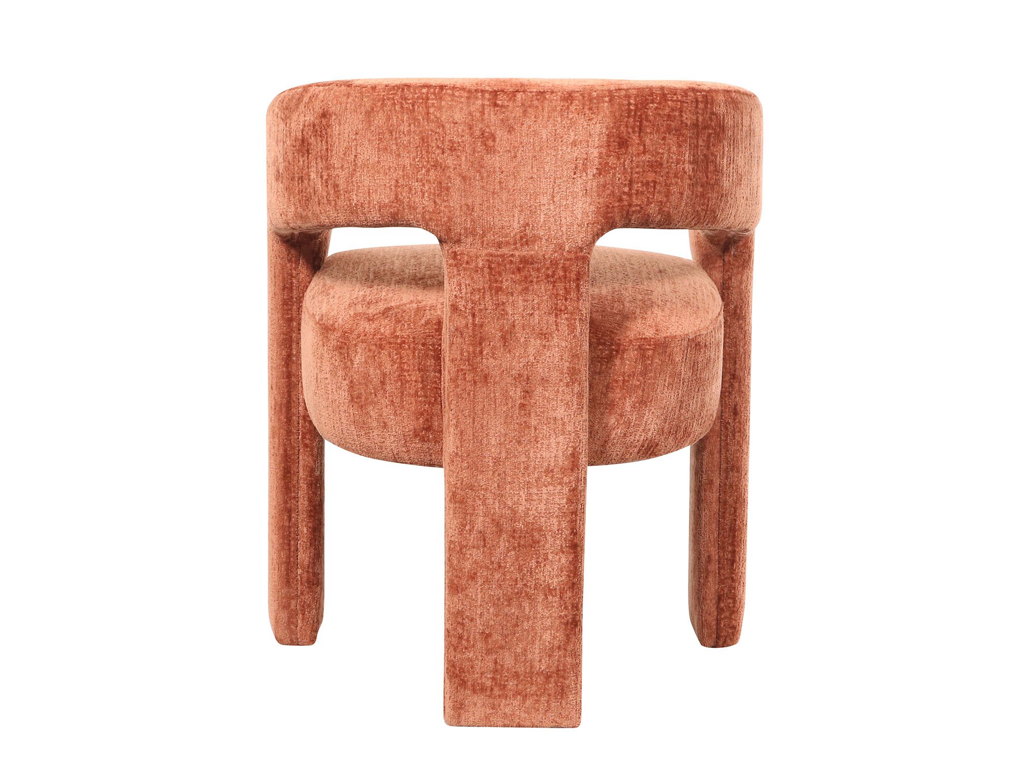 Kompaktowe krzesło boucle z pomarańczową tapicerką i stabilną konstrukcją