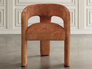 Miniatura 1 - Designové židle bouclé v odcieniu rdzy z kulatým sedákem
