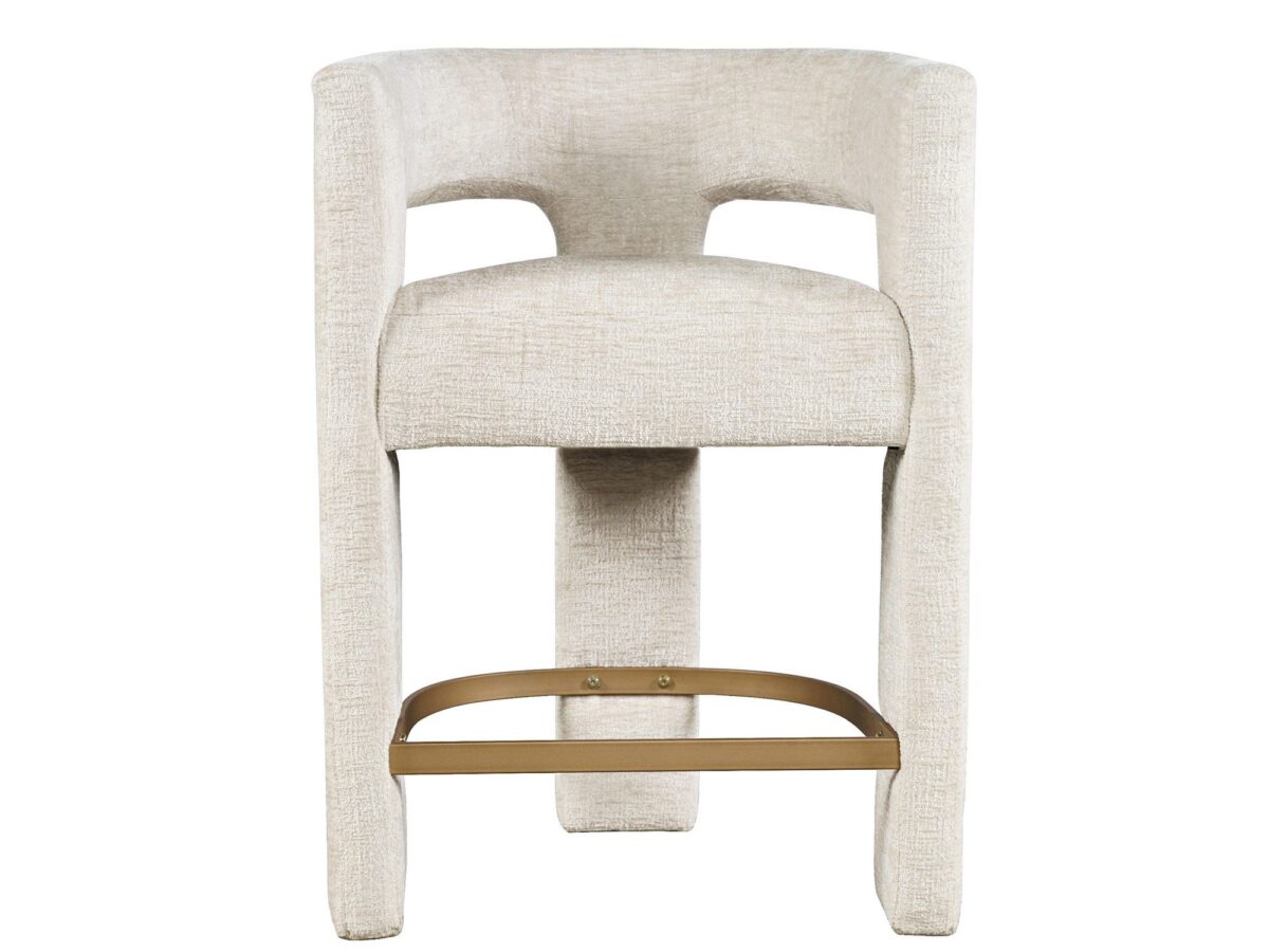 Barhocker mit Rückenlehne Chenille hellbeige Edinburgh