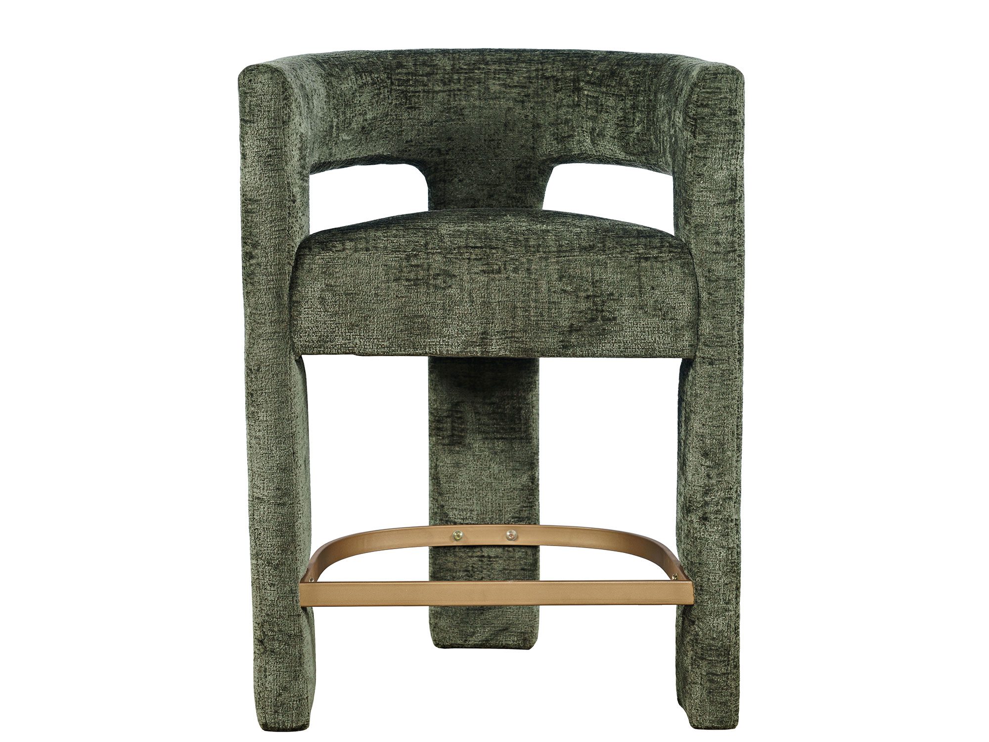 Designerskie krzesło barowe boucle w kolorze butelkowej zieleni Designerskie krzesło barowe boucle w kolorze butelkowej zieleni