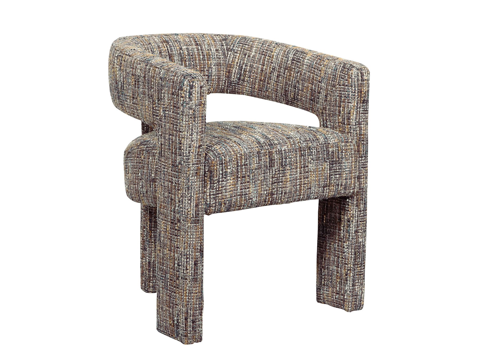 Designerskie krzesło w melanżu boucle z profilowanym oparciem
