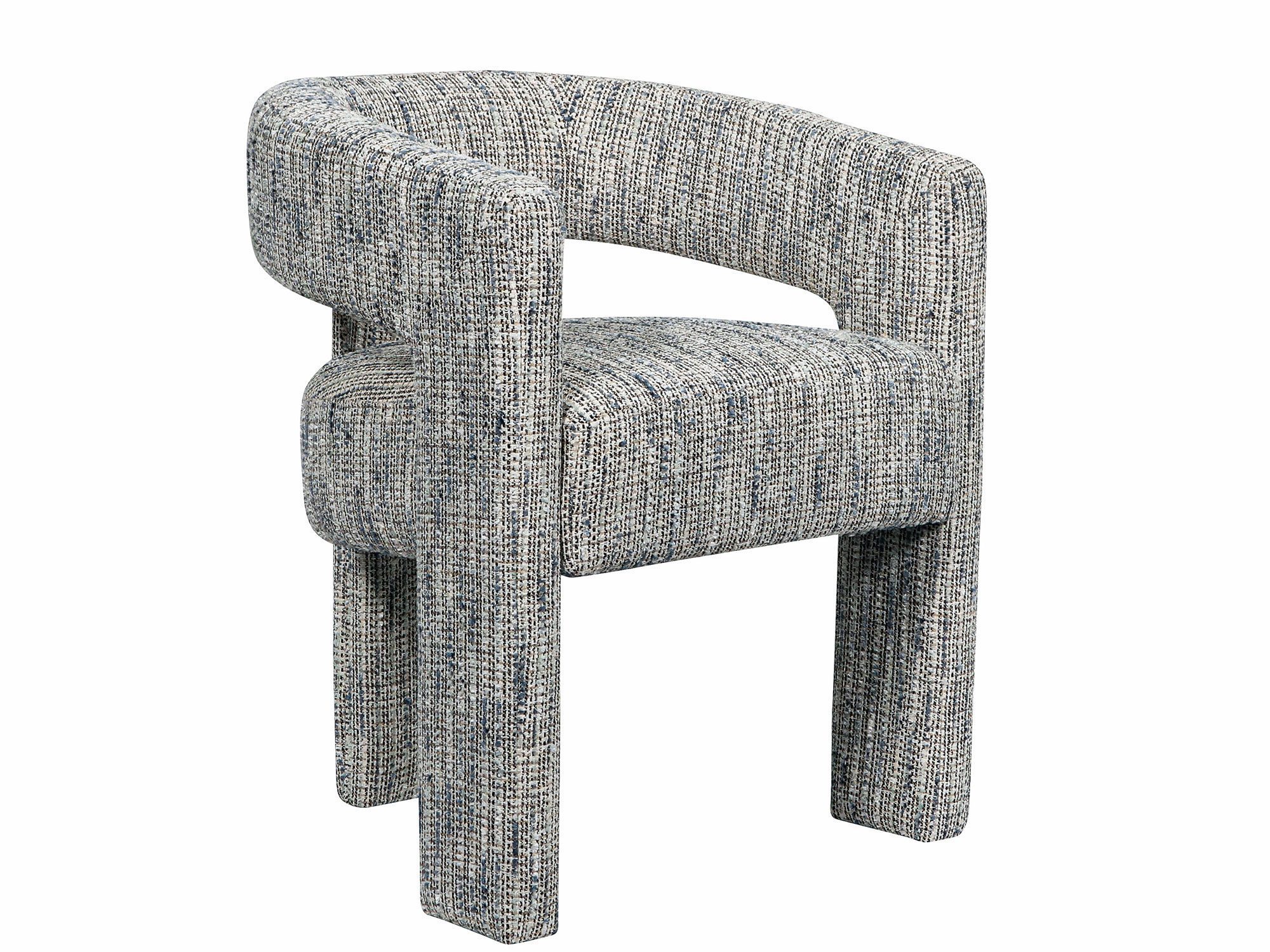 Designerskie krzesło tapicerowane w kolorze popielatym