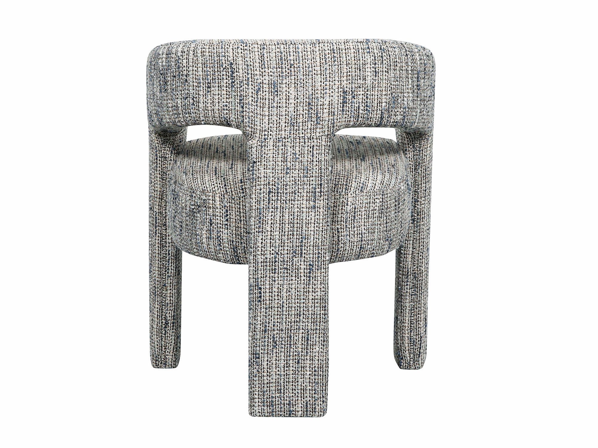 Krzesło boucle melanż szaro-beżowy z łukowatym oparciem