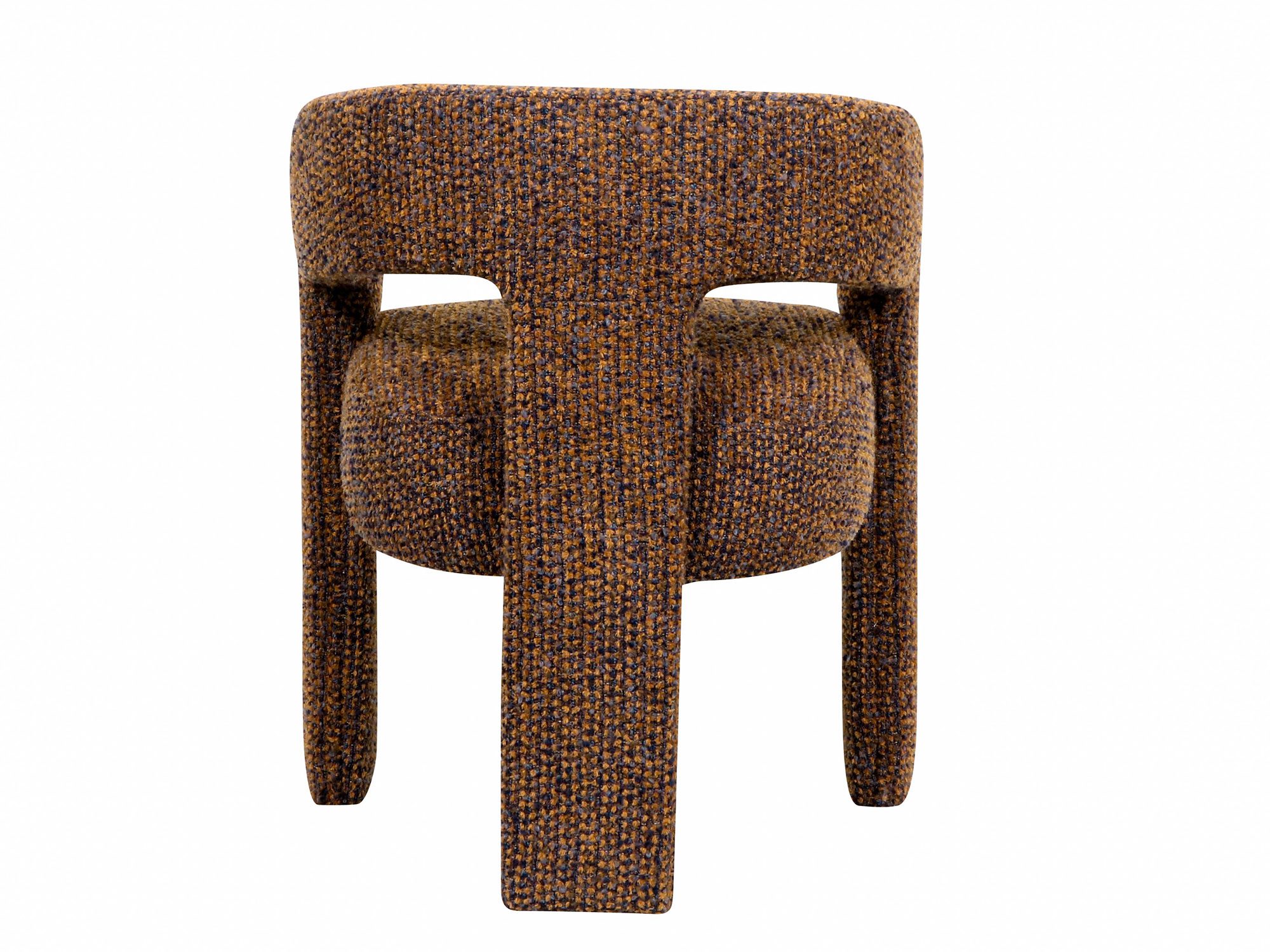 Ceglaste krzesło tapicerowane boucle z miękką konstrukcją