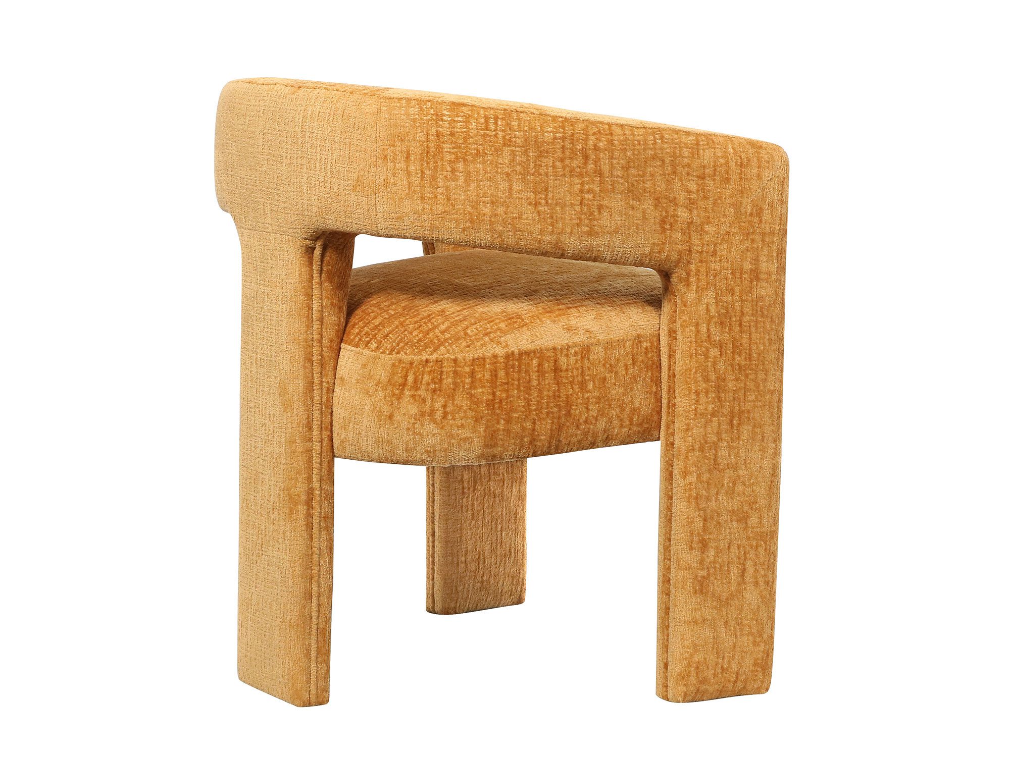 Tapicerowane krzesło boucle w ciepłym kolorze miodowym