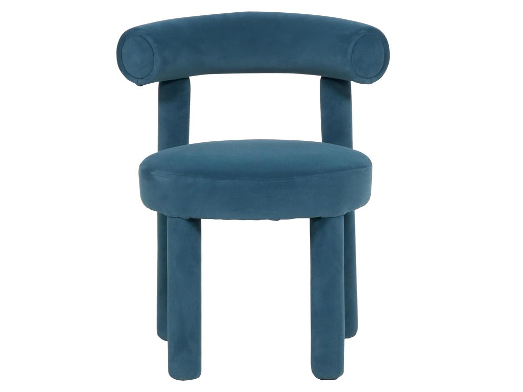 Krzesło Tapicerowane Niebieskie z Welurową Tkaniną – Edinburgh