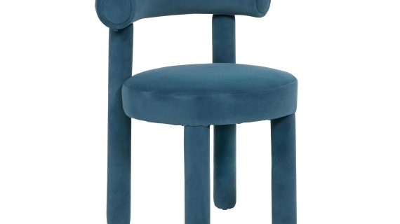 Miniaturka 1 - Krzesło tapicerowane niebieskie z walcowatym oparciem