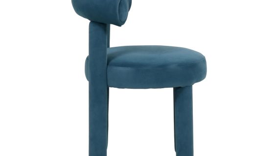 Miniaturka 2 - Krzesło tapicerowane niebieskie z oparciem