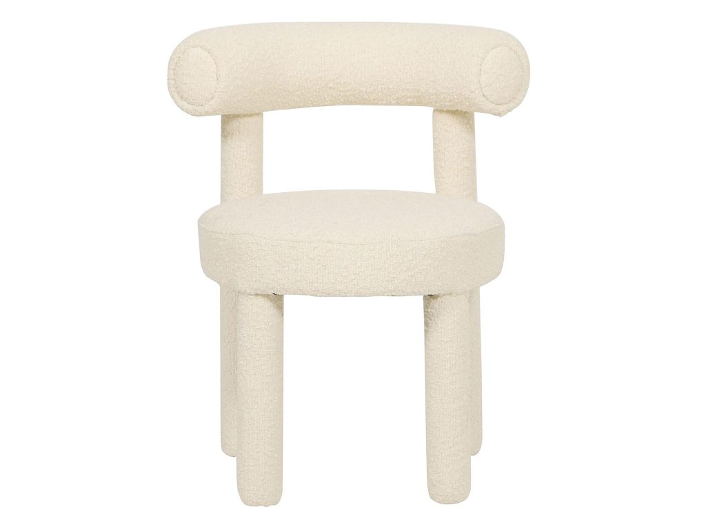 Krzesło Tapicerowane Jasnokremowe w Stylu Nowoczesnym – Edinburgh