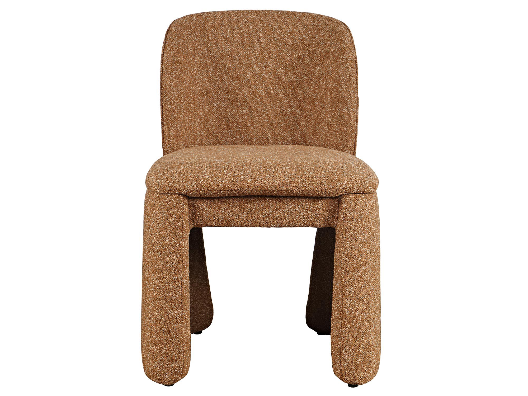 Fotel tapicerowany w kolorze rdzawobrązowym, widok z przodu Fotel tapicerowany w kolorze rdzawobrązowym, widok z przodu