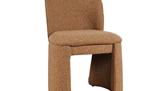 Miniaturka 1 - Fotel tapicerowany w kolorze rdzawobrązowym z zaokrąglonym oparciem