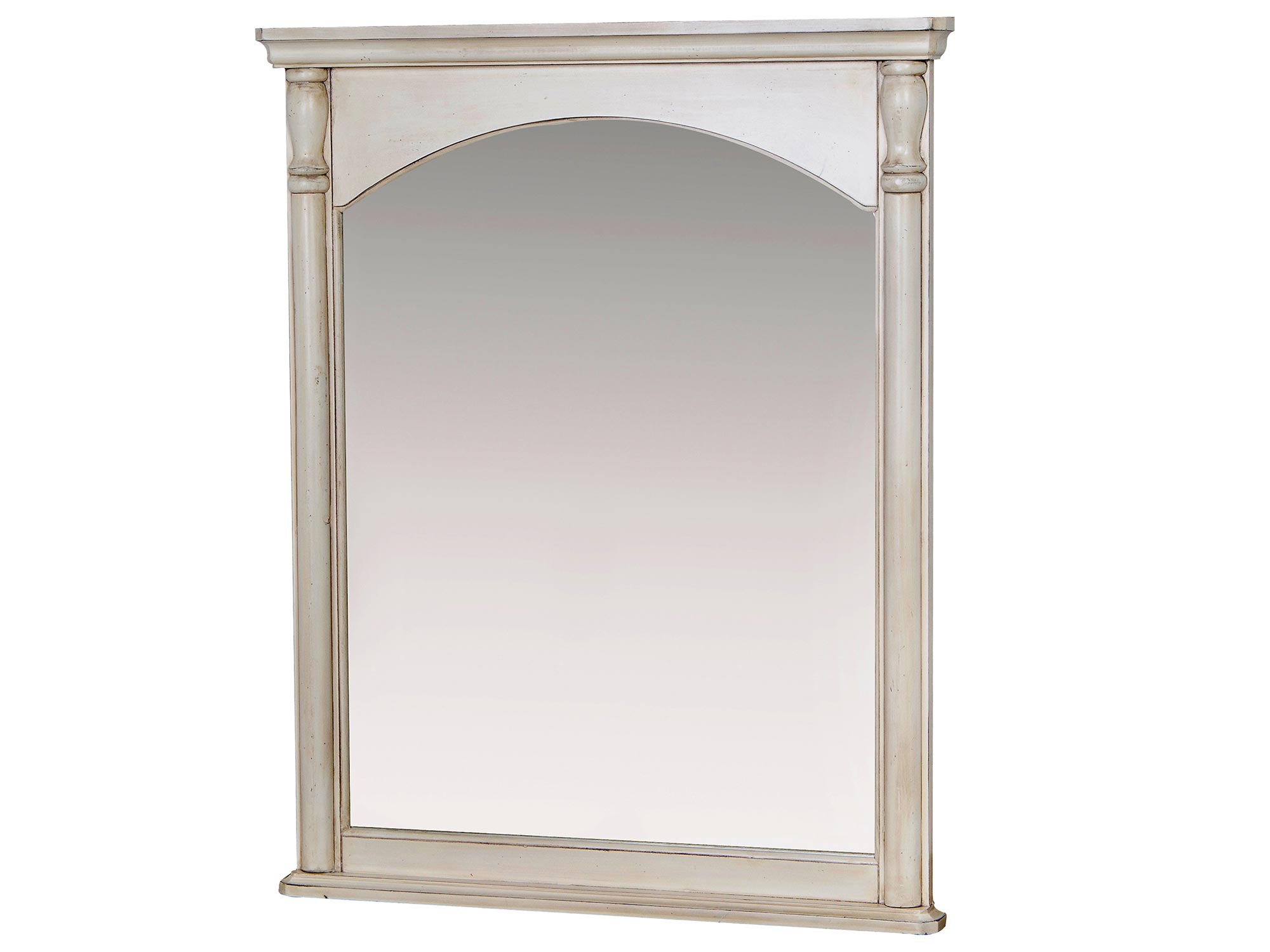 Drewniane lustro w prostokątnej ramie w stylu prowansalskim kolor biały