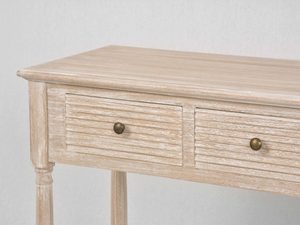 Miniaturka 2 - Bielona konsola z szufladami prążkowane fronty perspektywa