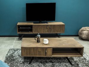 Miniatura 5 - Sestava nábytku RTV ze dřeva akacjowego do moderního obývacího pokoje