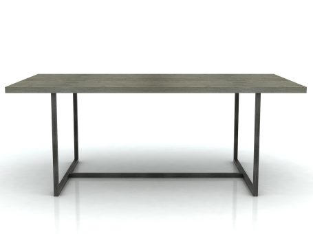 Stół loftowy z metalowymi nogami w ciepłym grafitowym odcieniu
