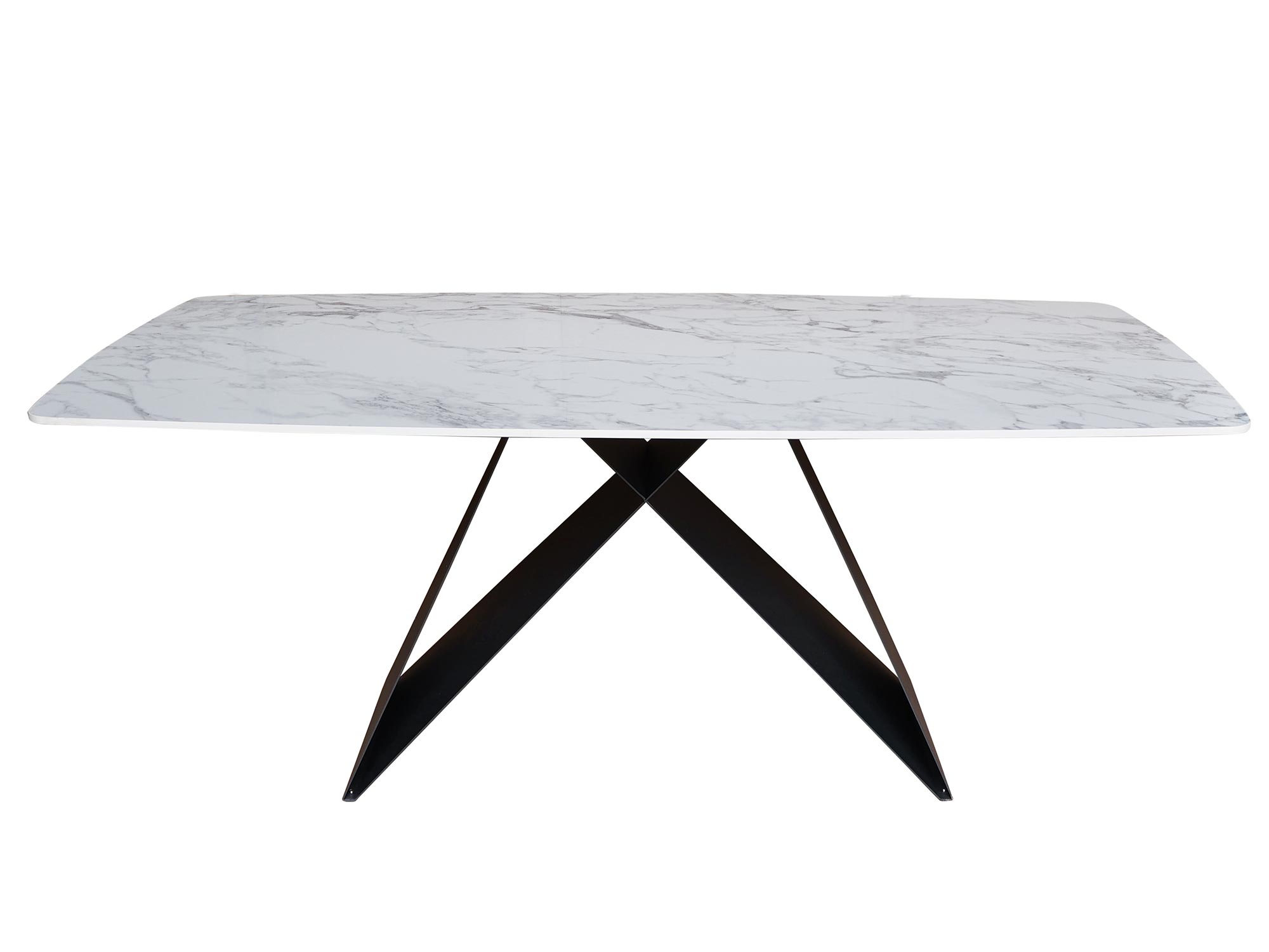 Nowoczesne stół z marmurowym blatem i czarnymi nogami, stylowe biurko nowoczesne.