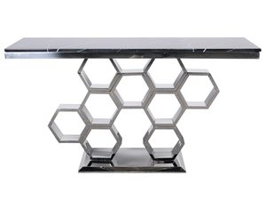 Miniatúra 4 - Konzola s mramorovou doskou a chromovaným podstavcom honeycomb