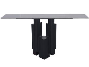 Miniatúra 4 - Moderný stôl s čiernym mramorom a masívnou geometrickou nohou