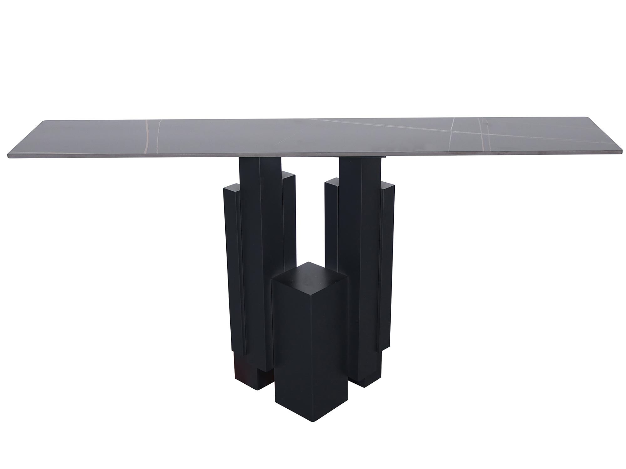 Designerski stół z czarnym marmurem i oryginalną podstawą Designerski stół z czarnym marmurem i oryginalną podstawą