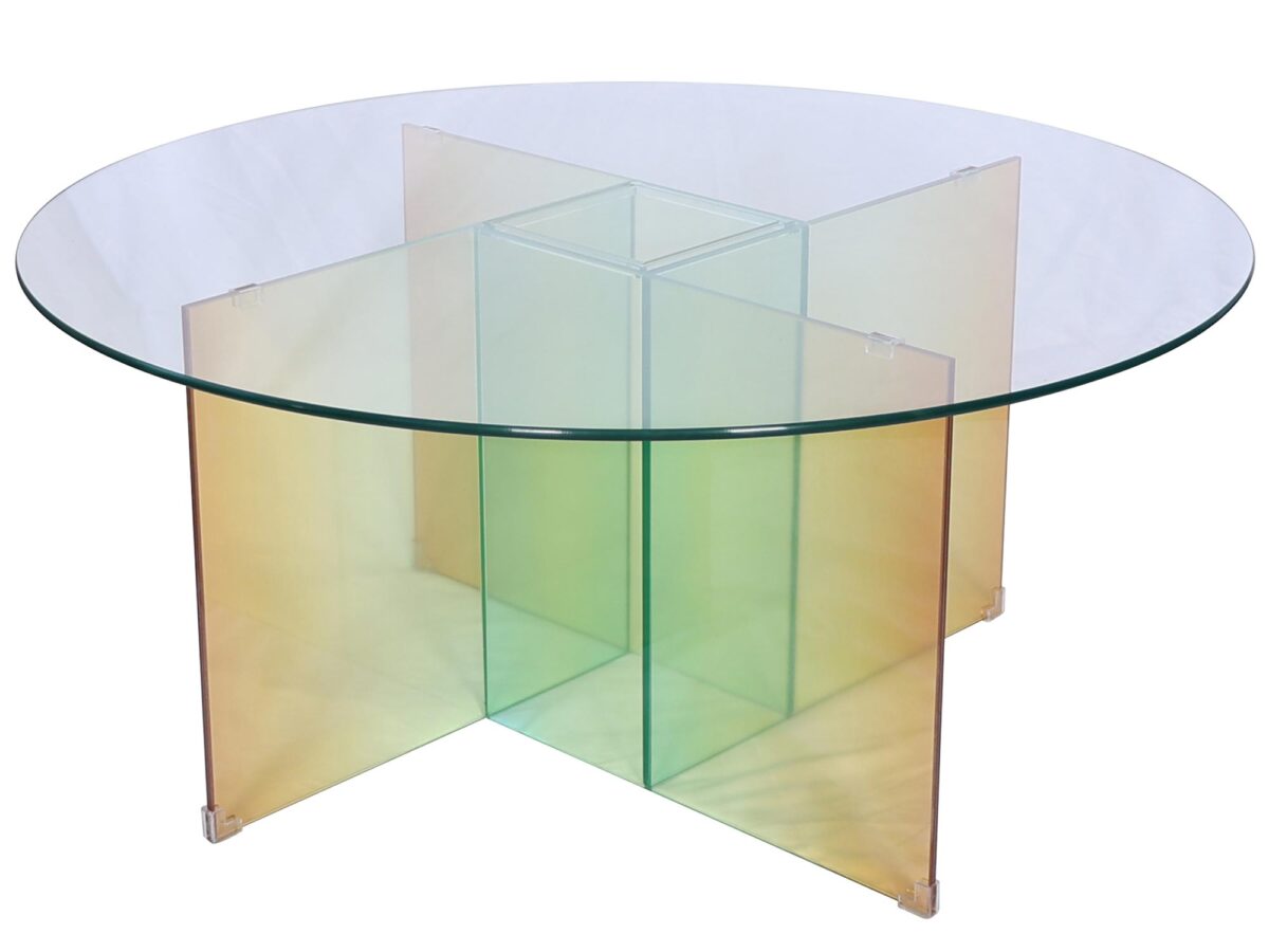 Moderner Couchtisch irisierendes Glas VIRTUS