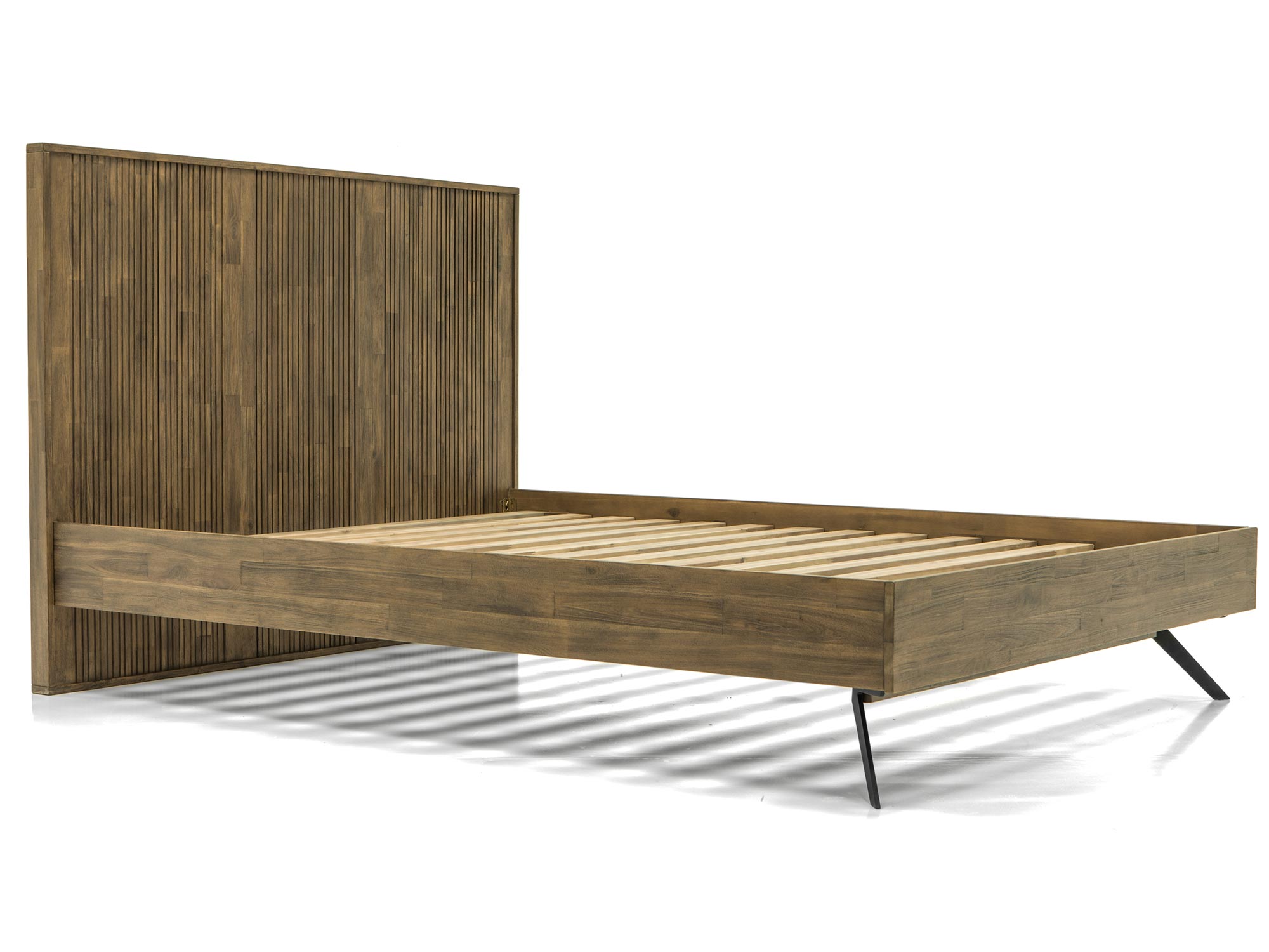 Rama łóżka z drewna akacjowego do sypialni w stylu naturalnym Rama łóżka z drewna akacjowego do sypialni w stylu naturalnym