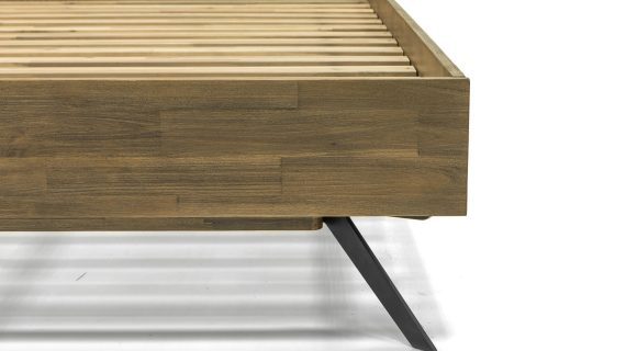 Miniaturka 3 - Rama łóżka z litego drewna akacjowego z metalowymi nogami