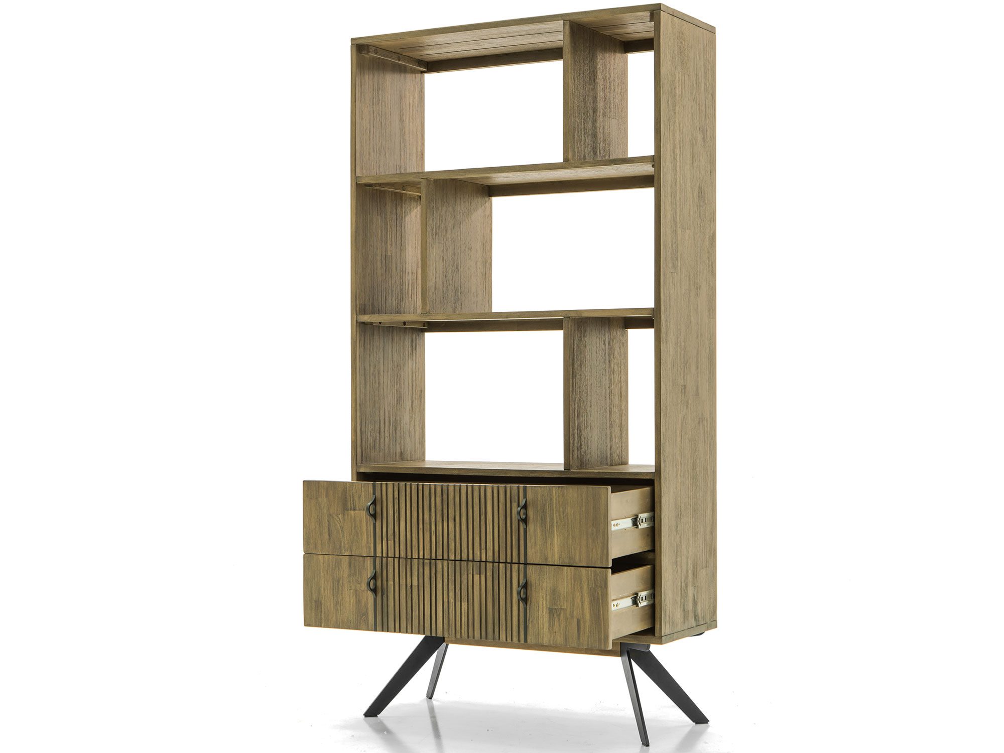 Regał modern vintage z metalowymi nogami