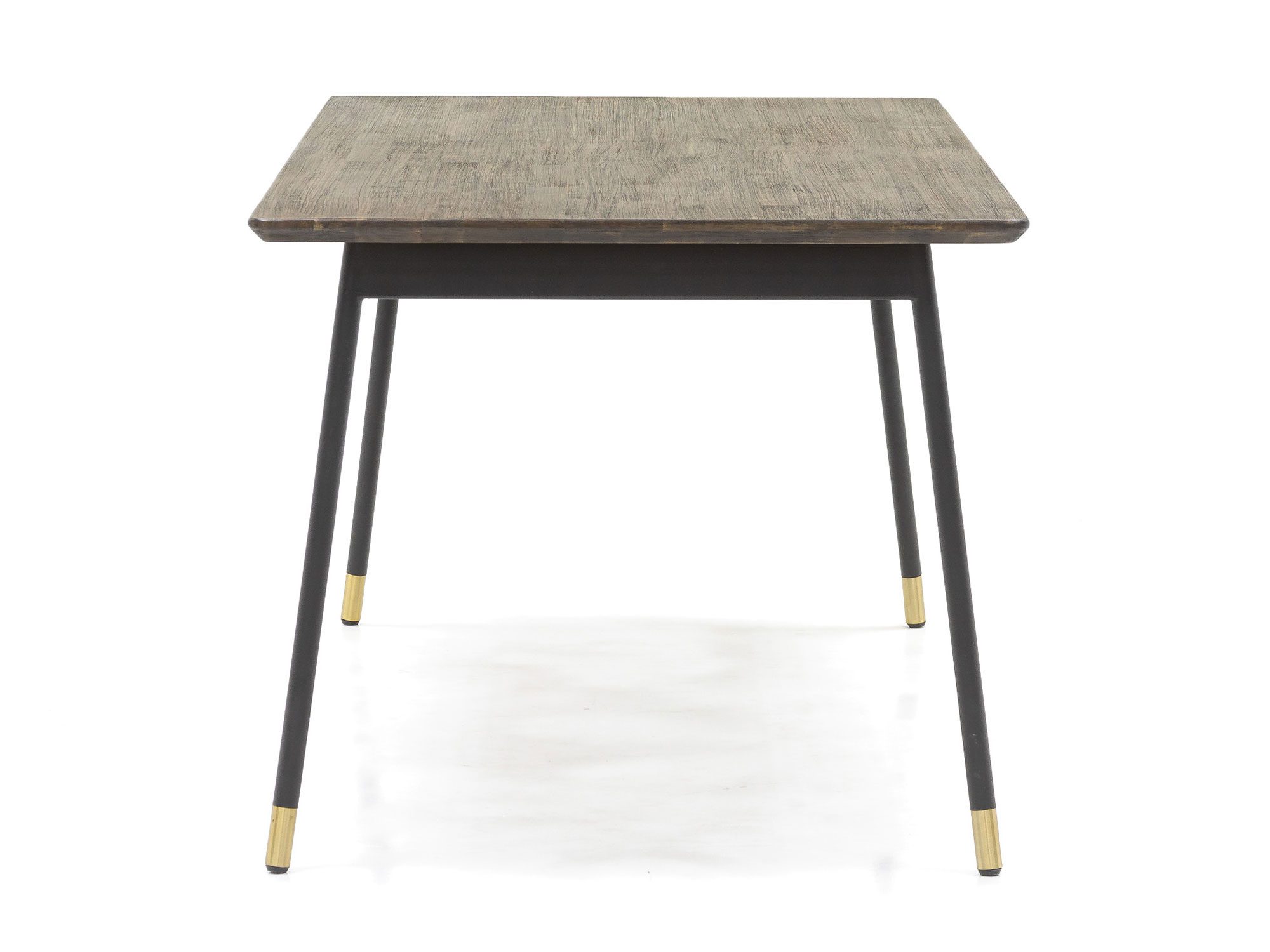 Stolik drewniany z czarno-złotymi nóżkami