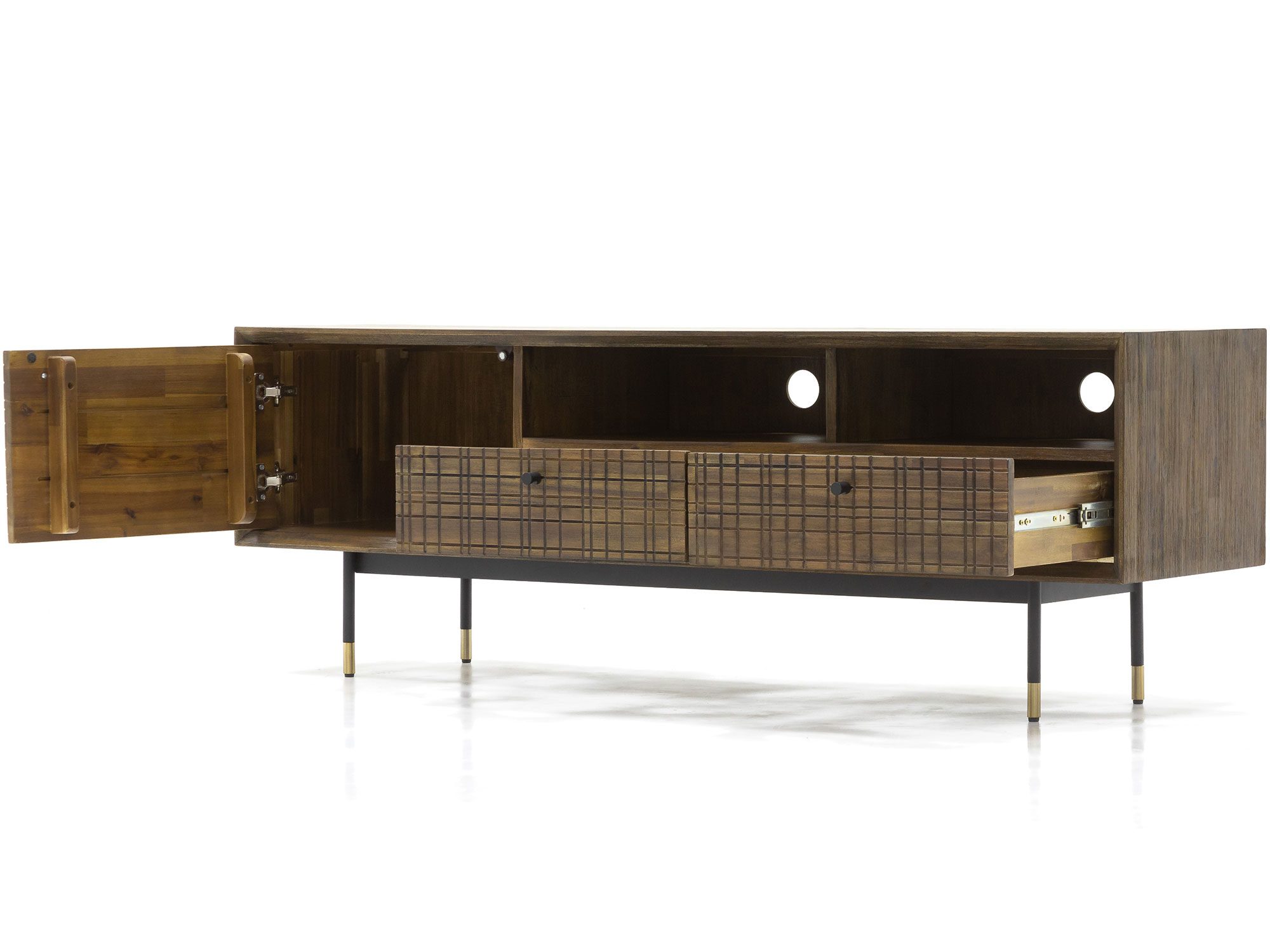 Szafka pod telewizor z drewna akacji