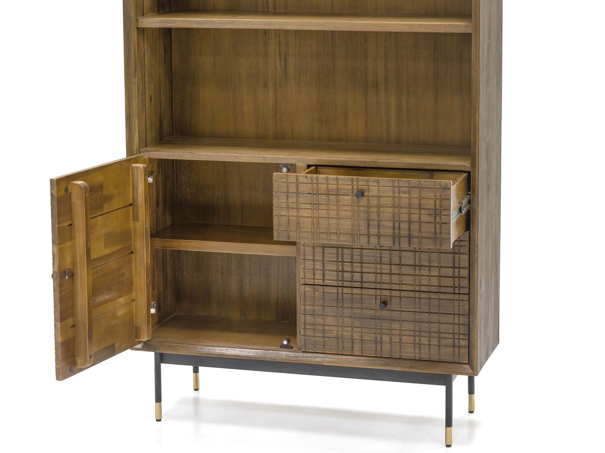 Szafka drewniana retro z metalowymi nóżkami