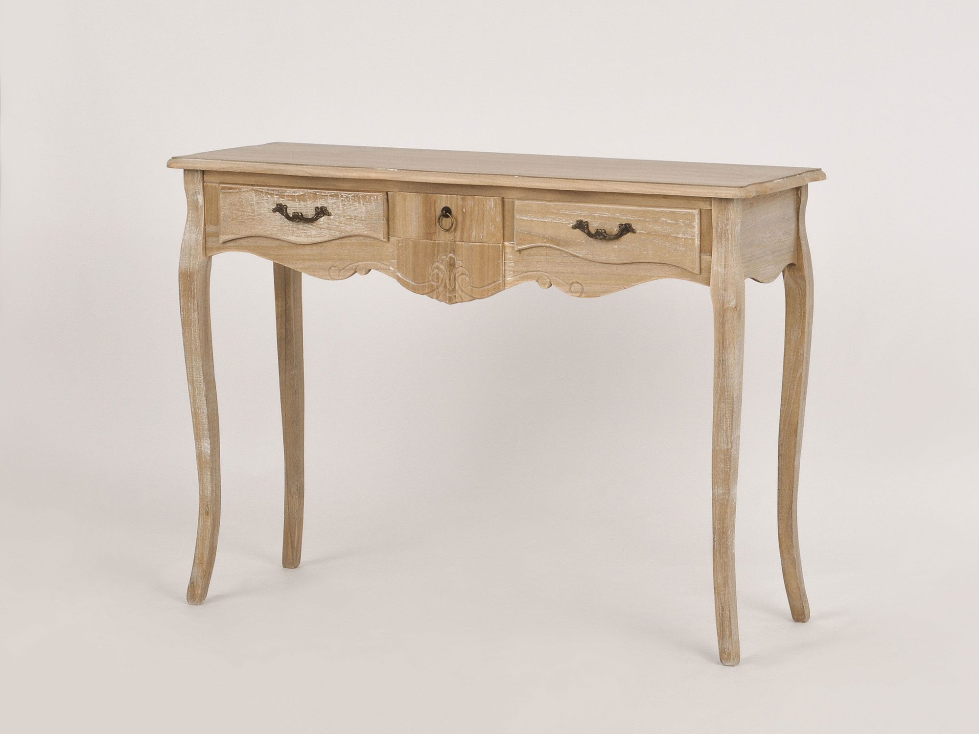 Konsola z rzeźbionymi nogami i klasycznym blatem