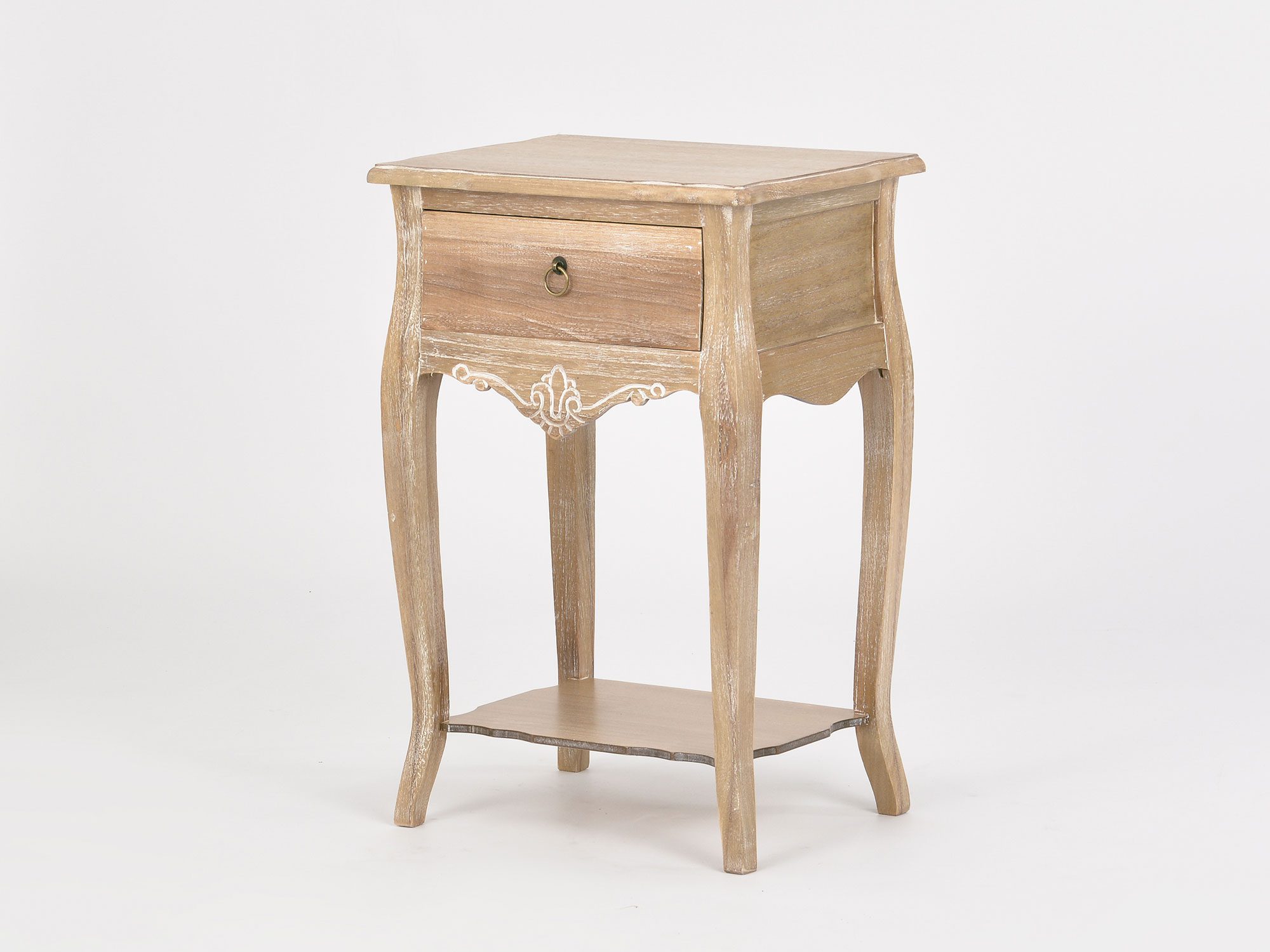 Elegancka szafka w odcieniu jasnobrązowym z okrągłym uchwytem