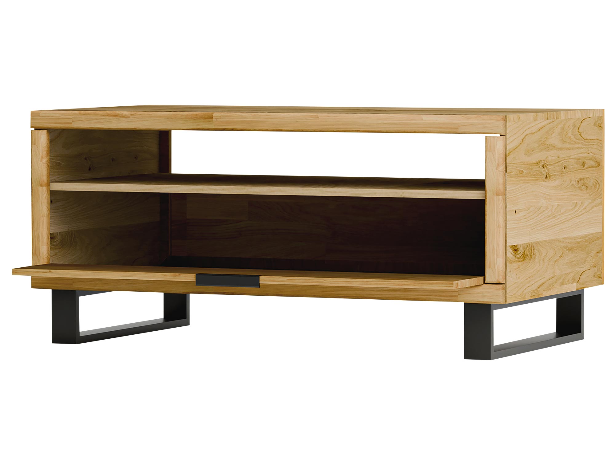 Szafka RTV z ciemną półką i ozdobnym dekorem