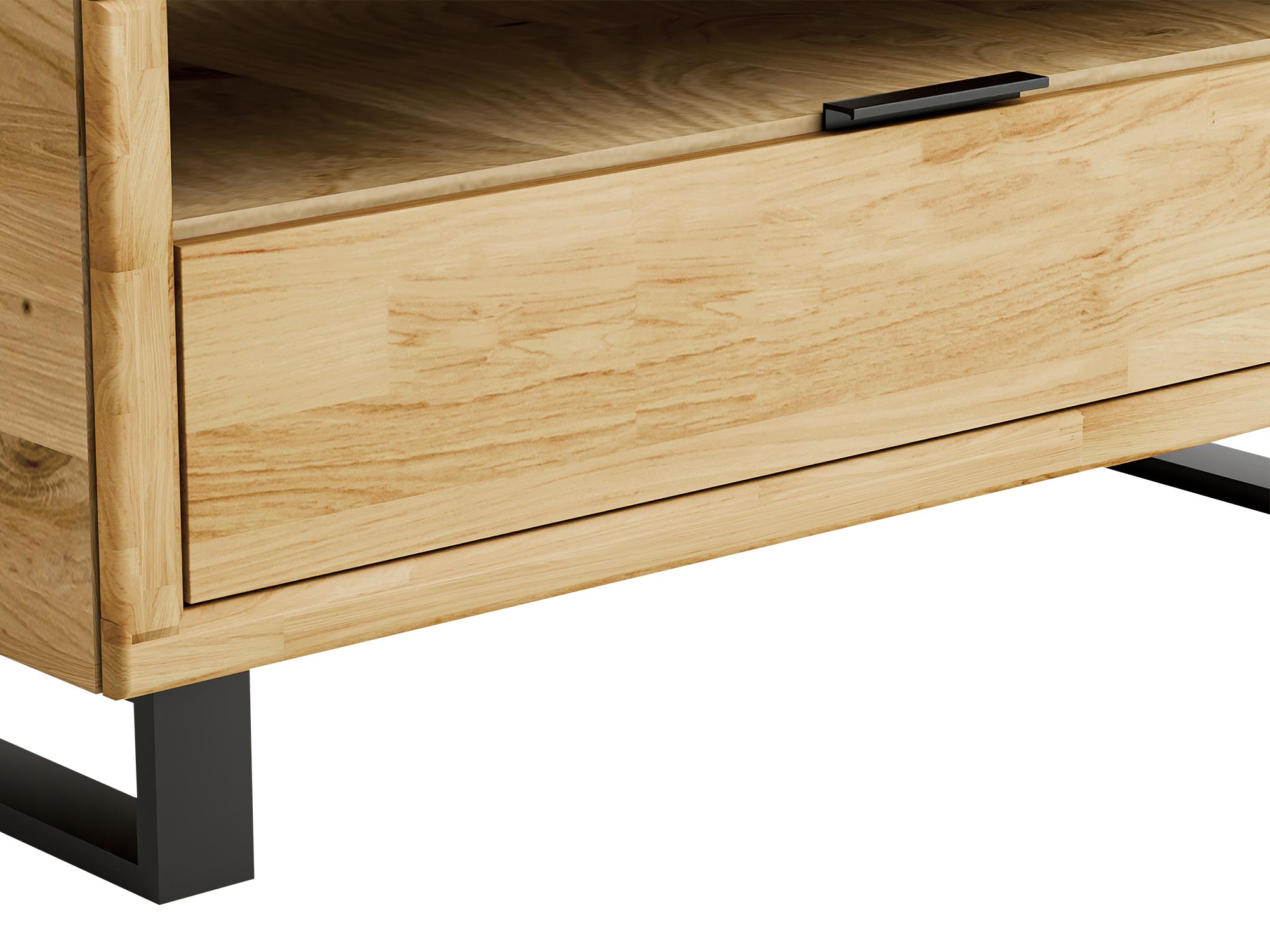 Zbliżenie na szufladę z drewnianym uchwytem