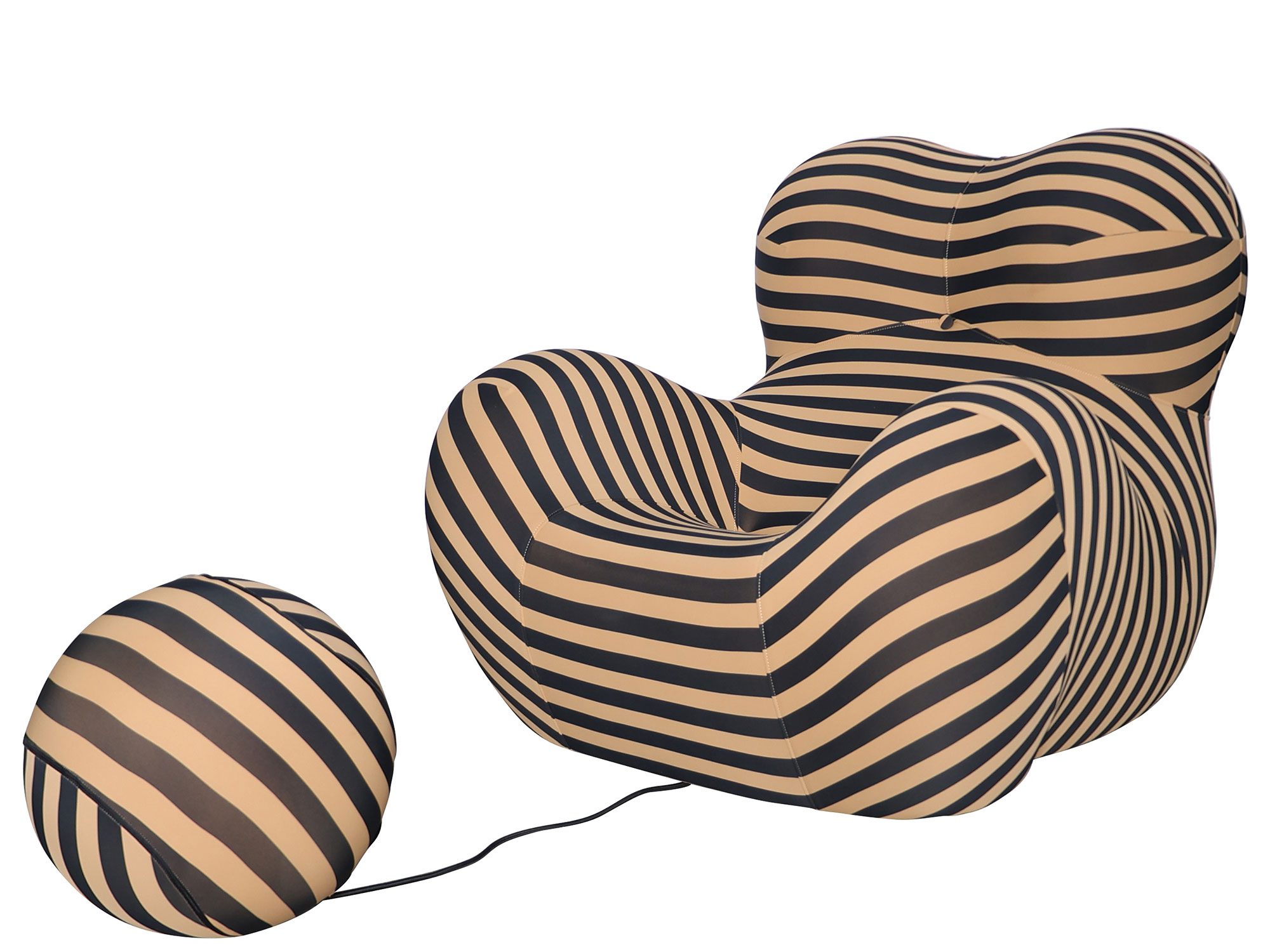 Designerski fotel w pasy w nowoczesnym stylu Designerski fotel w pasy w nowoczesnym stylu