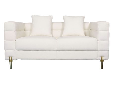 Nowoczesna biała sofa modułowa z grubymi poduchami do salonu