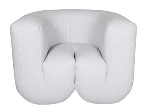 Miniatúra 4 - Designerské biele kreslo zo šenil látky do moderných interiérov