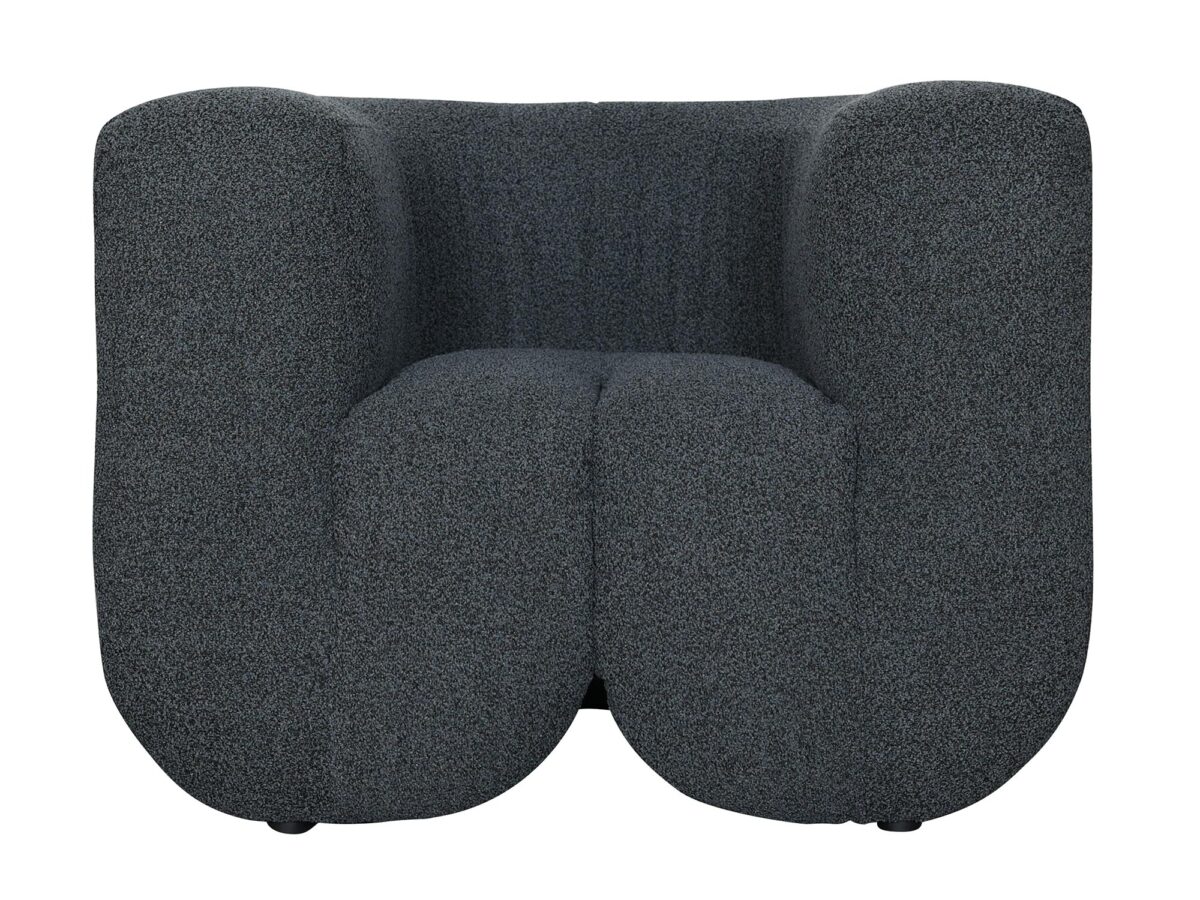 Asymmetrischer Sessel aus Chenille graphit Zenith
