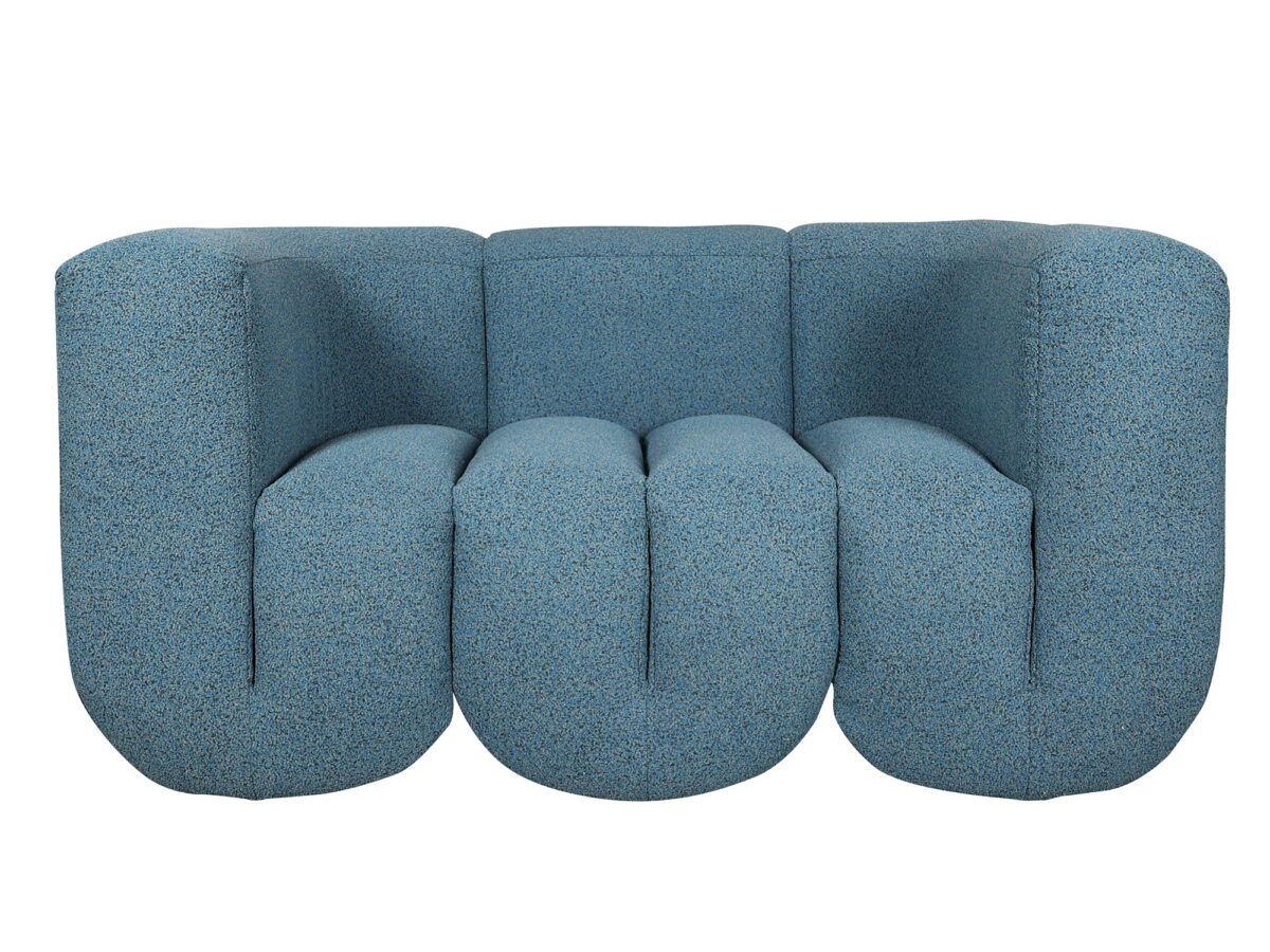 Modernes Sofa Chenille blau-grau-schwarz ZENITH