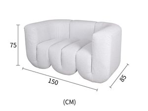 Miniaturka 3 - Biała sofa z zaokrąglonym siedziskiem do salonu