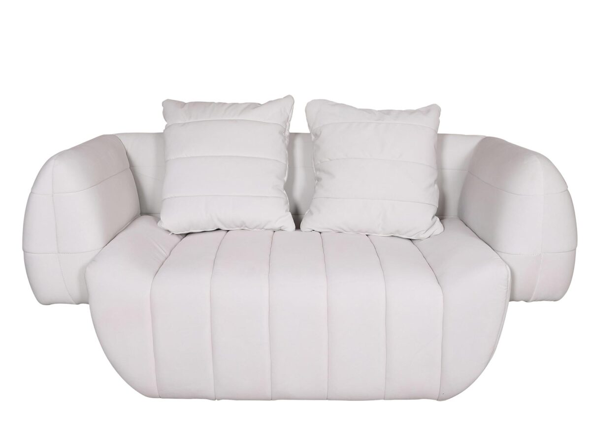 2-Sitzer Sofa Velours gebrochenes Weiß ZENITH