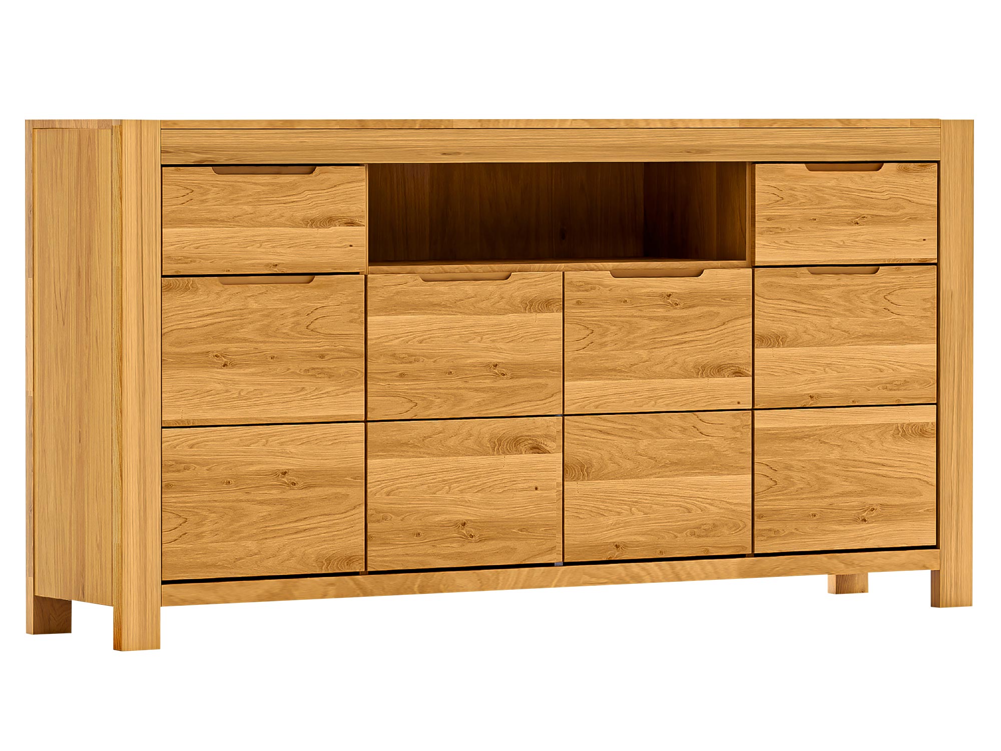 Komoda z otwartą wnęką i wieloma szafkami