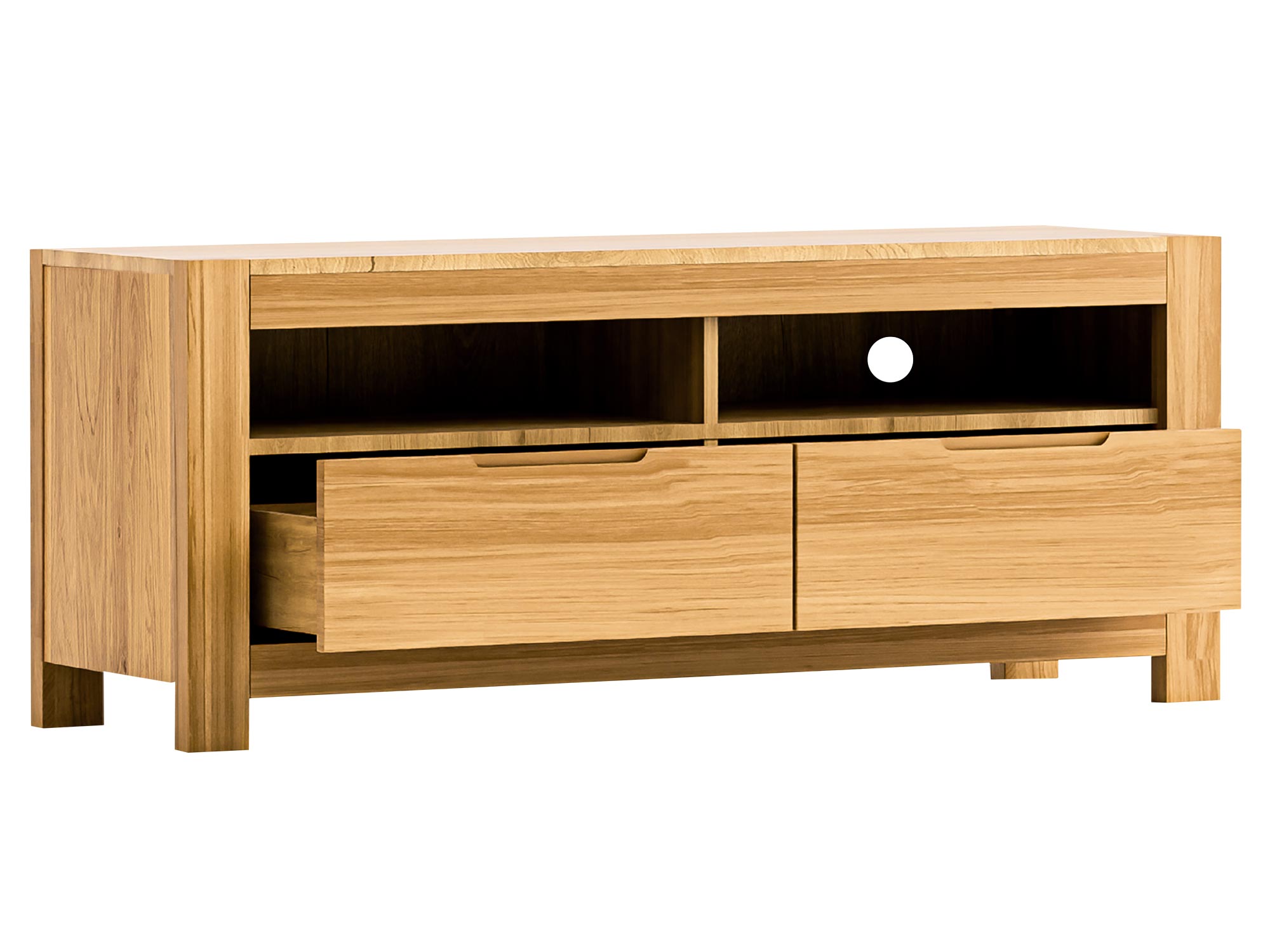 Komoda z przeszklonym frontem i dwoma szufladami