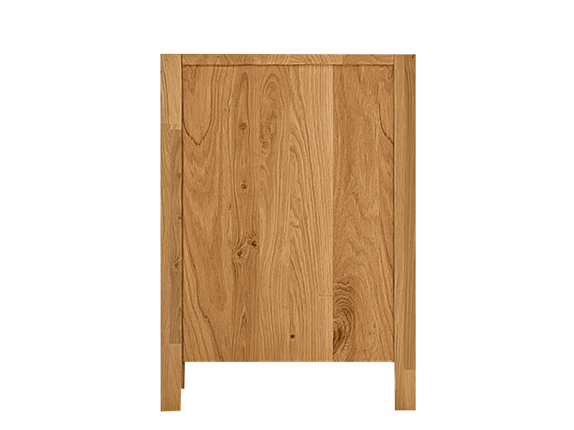 Drewniana szafka z pełnym frontem i widocznymi słojami