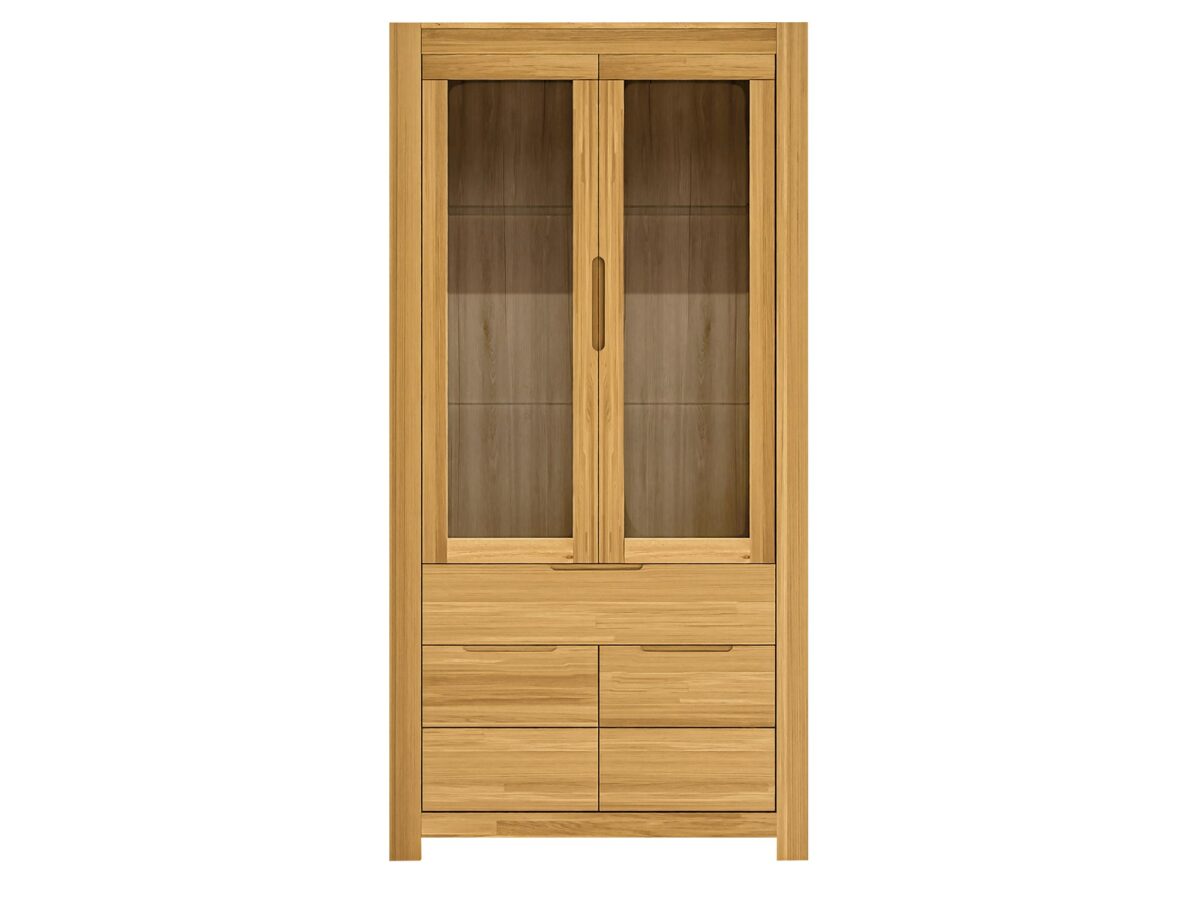 Prosklená dubová vitrína 70 cm Lunaro 70