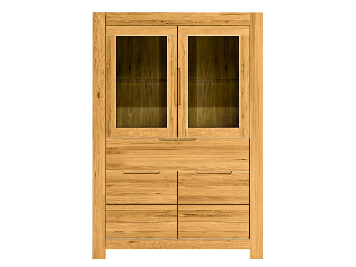 Hohe Eichenvitrine Lunaro 80
