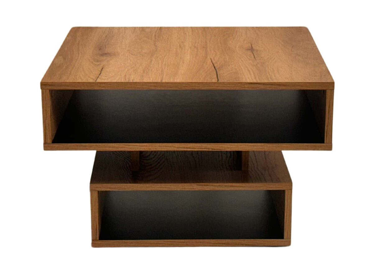 Couchtisch mit drehbarer Platte Holz und Metall Nexor